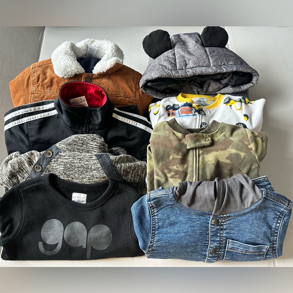 Toddler Lot Of 8 Long Sleeve Clothing, Carters, Gap, Cat & Jack,etc.All size 2t.